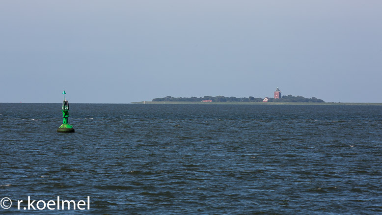 Insel Neuwerk (3,3 km²) von Norden/Elbe gesehen